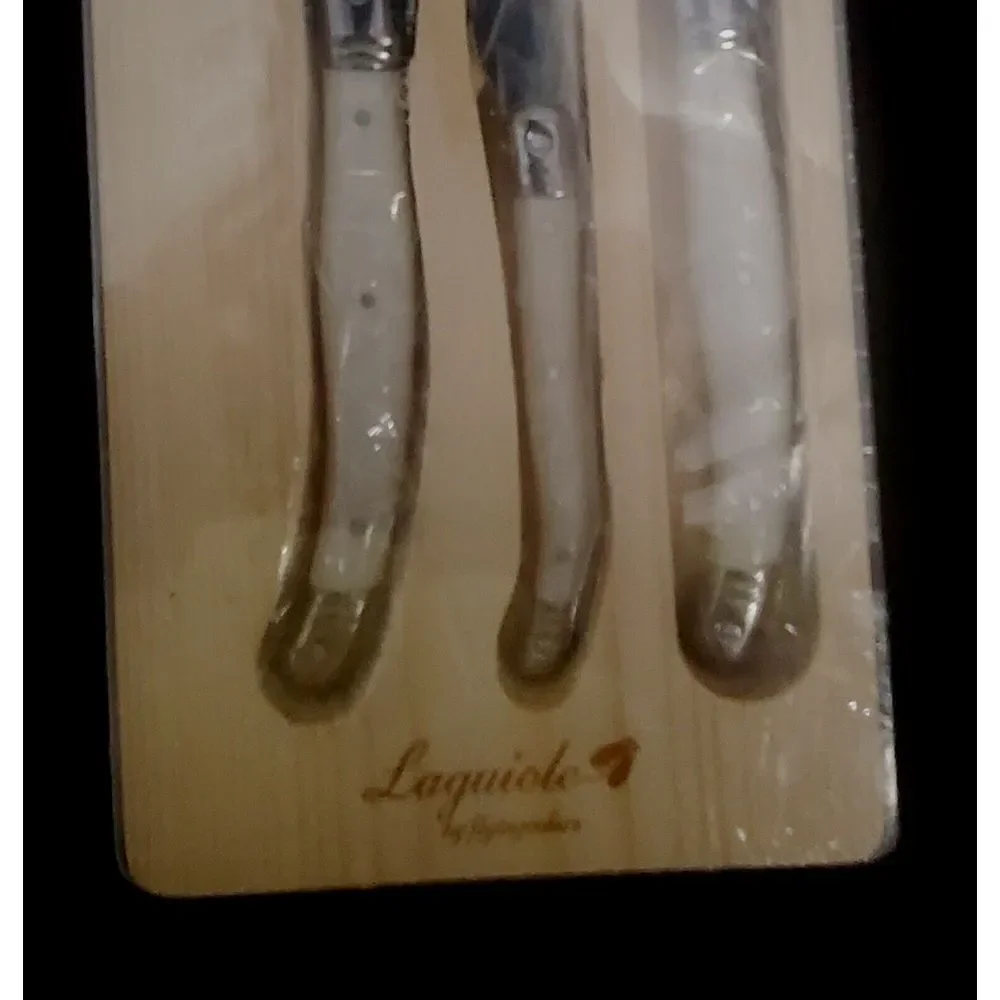 French LAGUIOLE 3pc‎ Cheese & Vegetable Knives & Board Culinary Set